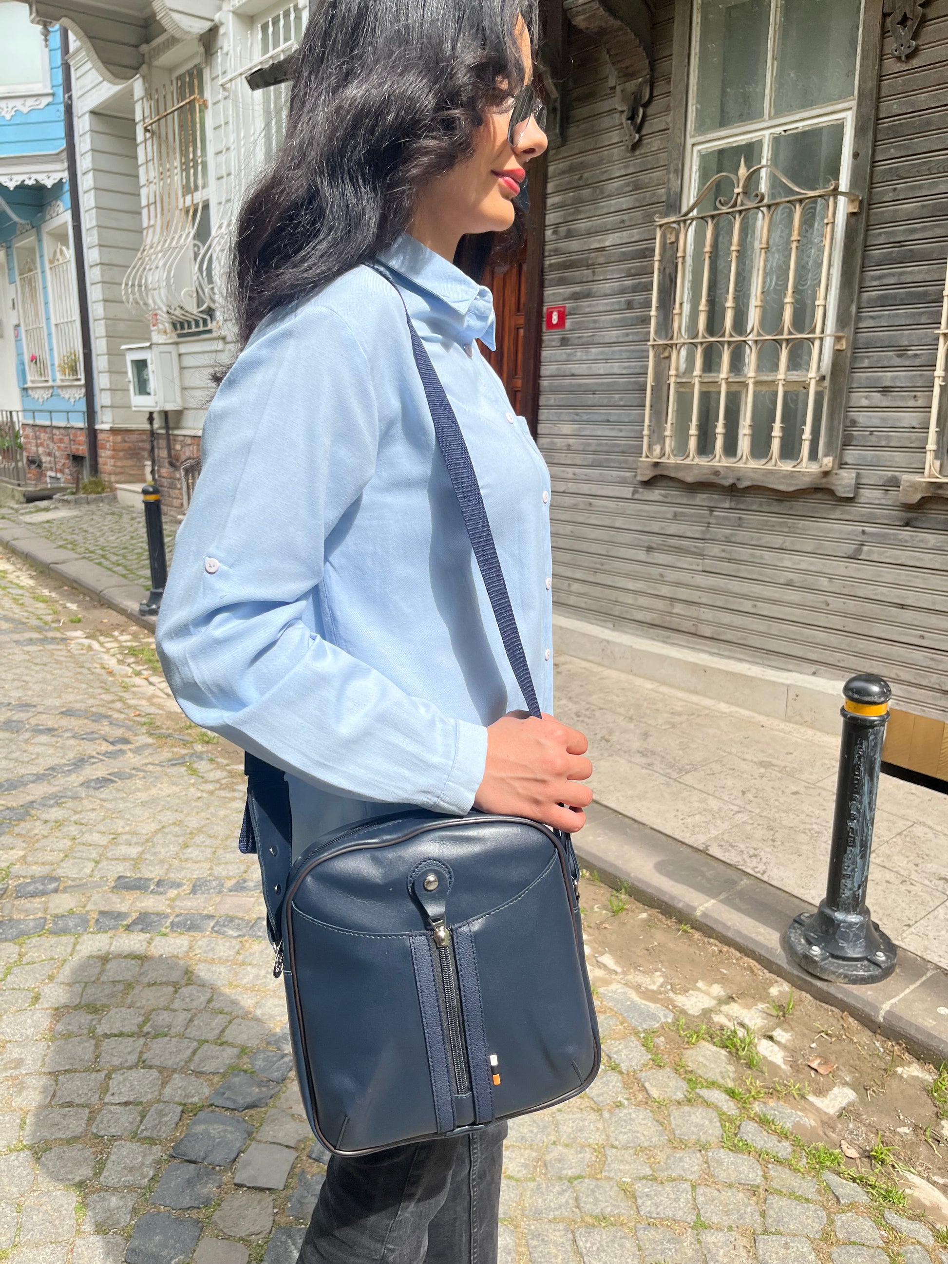Lacivert Unisex Çapraz Çanta